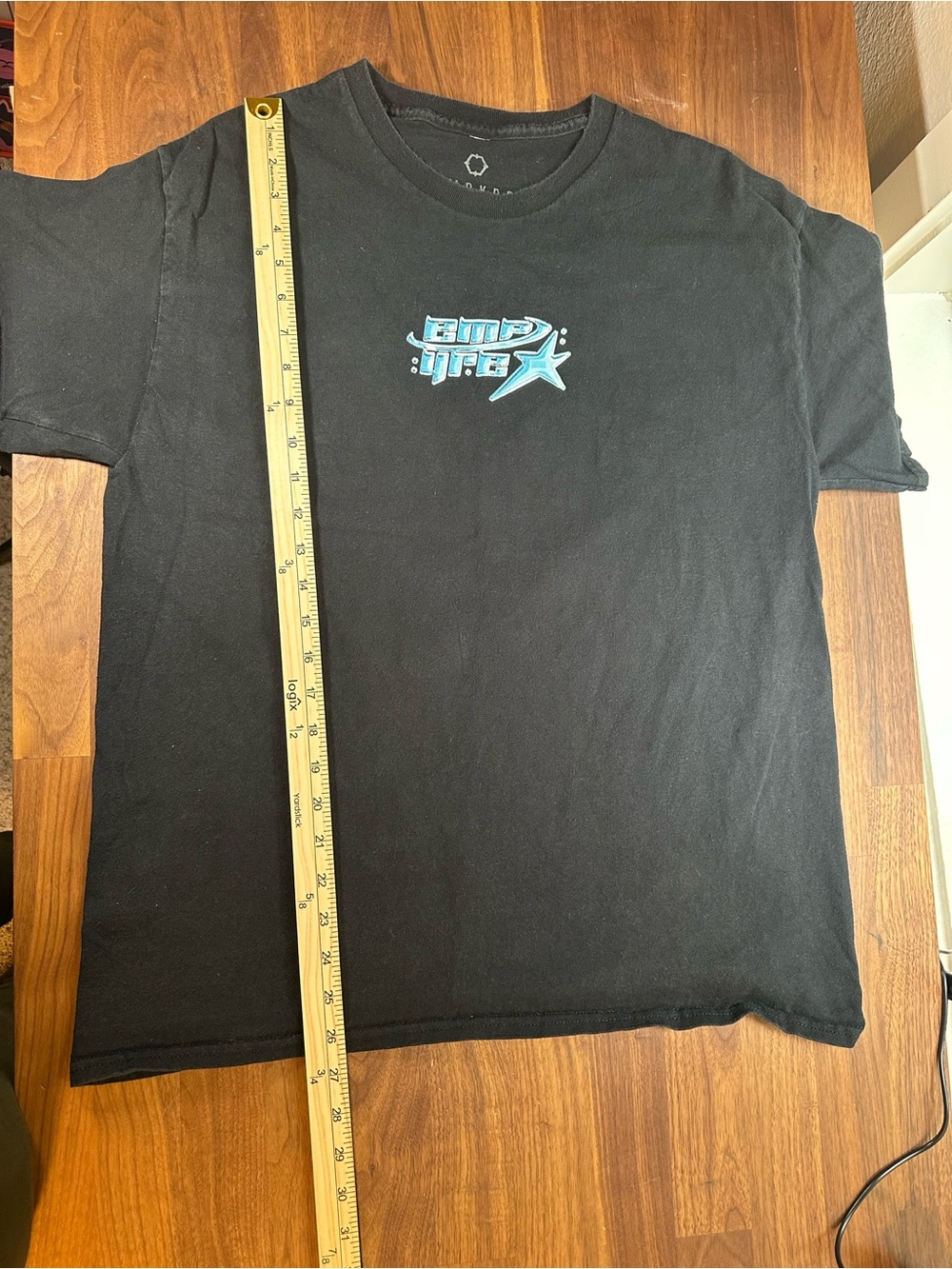 Empyre Star Logo Black Graphic T-Shirt Men’s Large Blue Skate Streetwear Tee